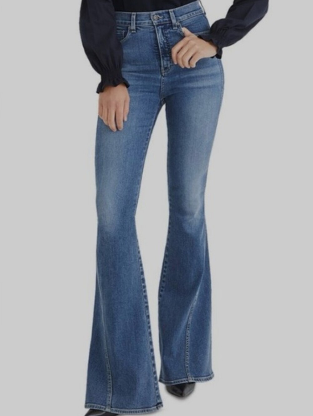 Veronica Beard Sheridan Exaggerated Flare Hi Rise Jeans Women's Size 30